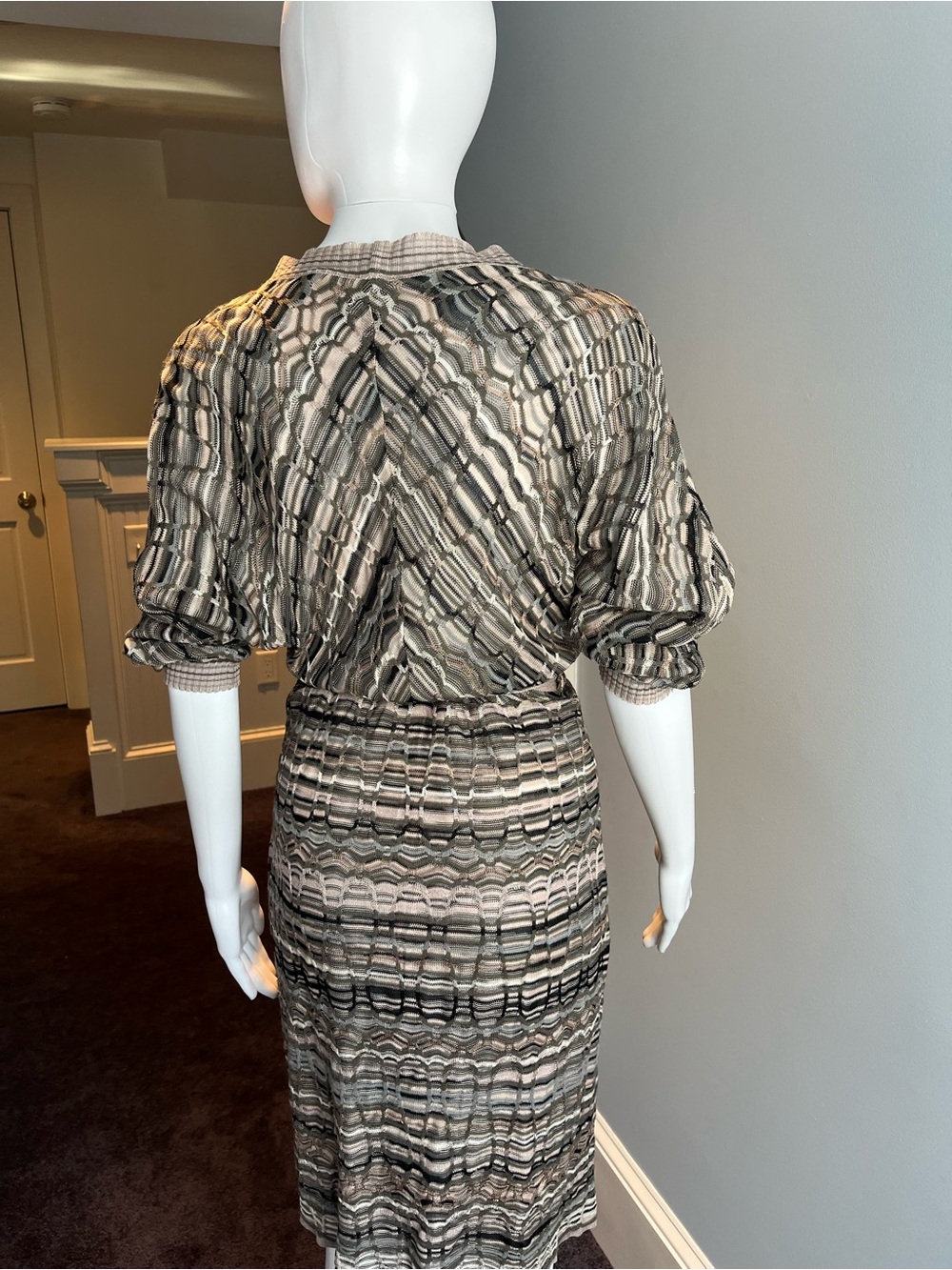 M Missoni pink based multi color classic wrap dress - Picture 3 of 10